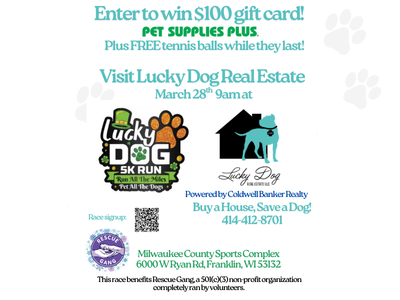 enter to win Lucky Dog 5K run Franklin, WI March 28, 2026